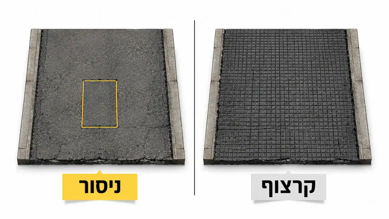 ניסור אספלט מול קרצוף או פירוק?