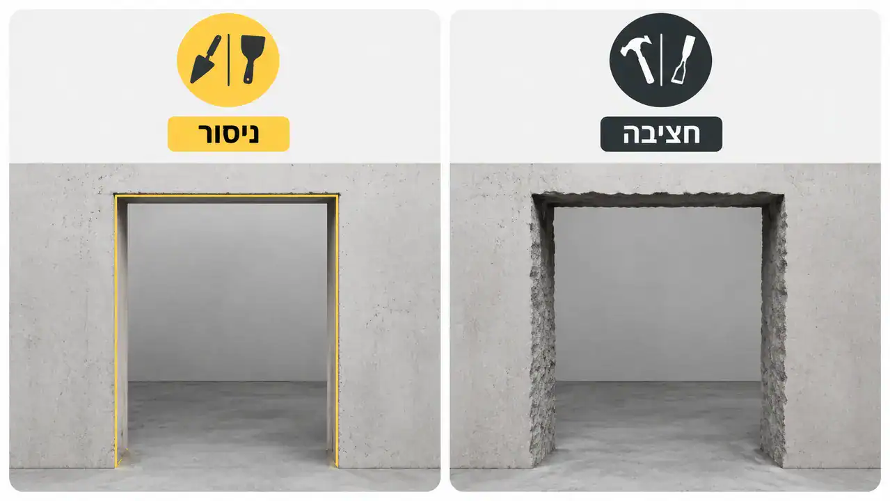 ניסור בטון לעומת חציבה, מתי לבחור בכל שיטה?