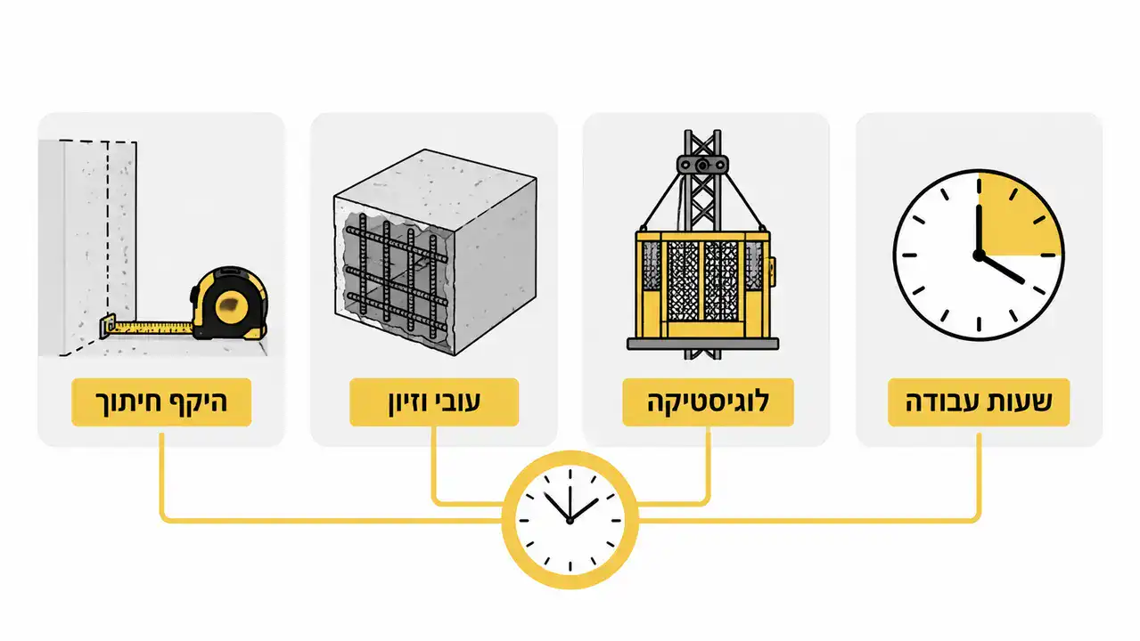 כמה זמן לוקח ניסור בטון בפרויקט מסחרי?